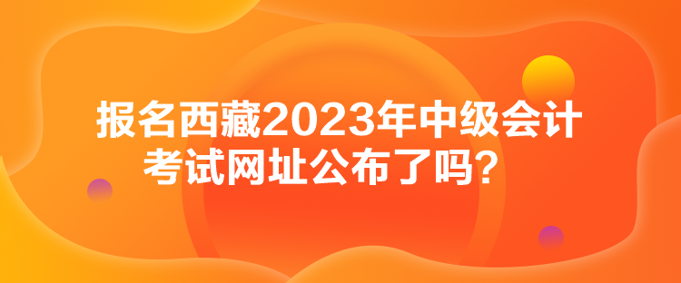 報名西藏2023年中級會計考試網(wǎng)址公布了嗎？