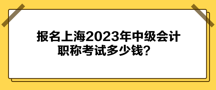 報(bào)名上海2023年中級(jí)會(huì)計(jì)職稱考試多少錢？