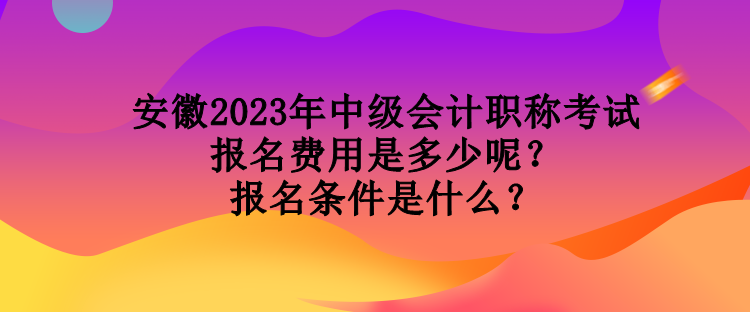 安徽2023年中級(jí)會(huì)計(jì)職稱考試報(bào)名費(fèi)用是多少呢？報(bào)名條件是什么？