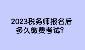 2023稅務師報名后多久繳費考試？