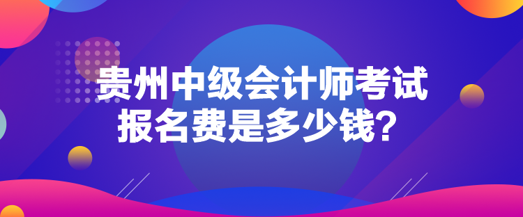 貴州中級(jí)會(huì)計(jì)師考試報(bào)名費(fèi)是多少錢？