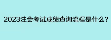 2023注會考試成績查詢流程是什么？