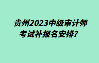 貴州2023中級審計(jì)師考試補(bǔ)報(bào)名安排？