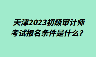 天津2023初級審計師考試報名條件是什么？