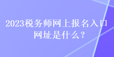 2023稅務(wù)師網(wǎng)上報(bào)名入口網(wǎng)址是什么？