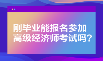 剛畢業(yè)能報名參加高級經(jīng)濟(jì)師考試嗎？