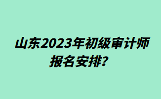 山東2023年初級審計師報名安排？