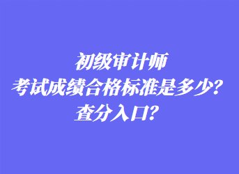 初級審計師考試成績合格標準是多少？查分入口？