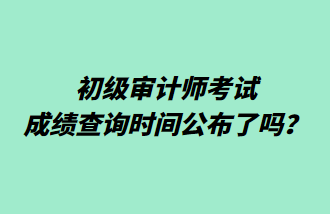 初級(jí)審計(jì)師考試成績(jī)查詢時(shí)間公布了嗎？