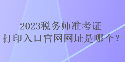 2023稅務(wù)師準(zhǔn)考證打印入口官網(wǎng)網(wǎng)址是哪個(gè)？