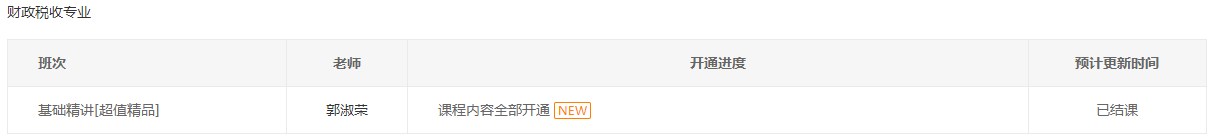 初級經(jīng)濟(jì)師2023年財稅專業(yè)基礎(chǔ)精講課程全部開通