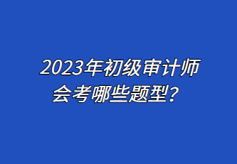 2023年初級(jí)審計(jì)師會(huì)考哪些題型？