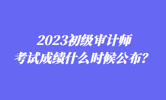 2023初級審計師考試成績什么時候公布？