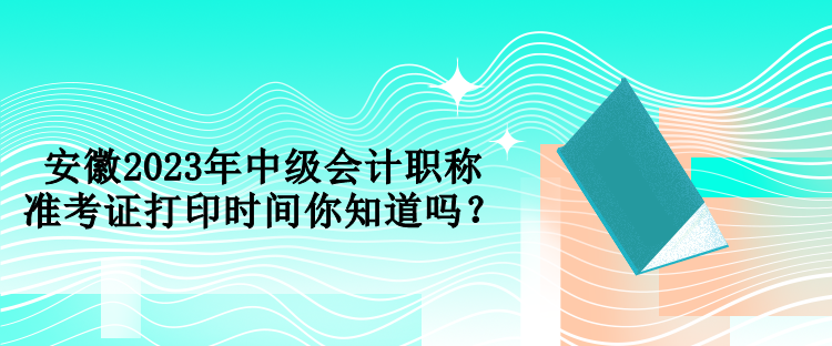 安徽2023年中級(jí)會(huì)計(jì)職稱準(zhǔn)考證打印時(shí)間你知道嗎？