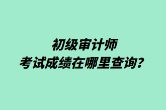 初級審計(jì)師考試成績在哪里查詢？