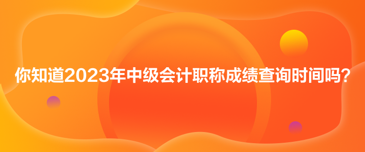 你知道2023年中級(jí)會(huì)計(jì)職稱成績(jī)查詢時(shí)間嗎？