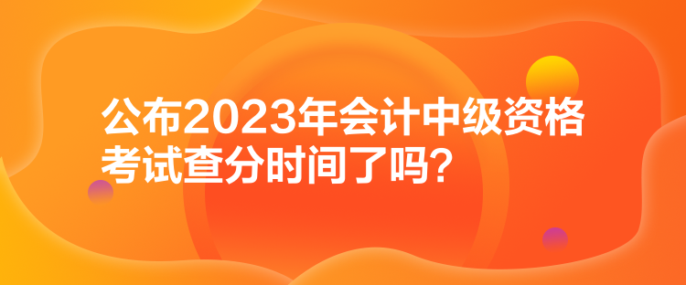 公布2023年會(huì)計(jì)中級(jí)資格考試查分時(shí)間了嗎？