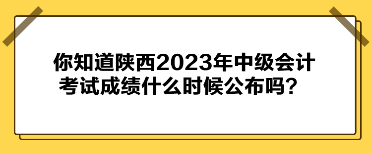 你知道陜西2023年中級(jí)會(huì)計(jì)考試成績(jī)什么時(shí)候公布嗎？