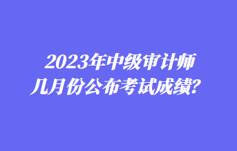 2023年中級審計(jì)師幾月份公布考試成績？