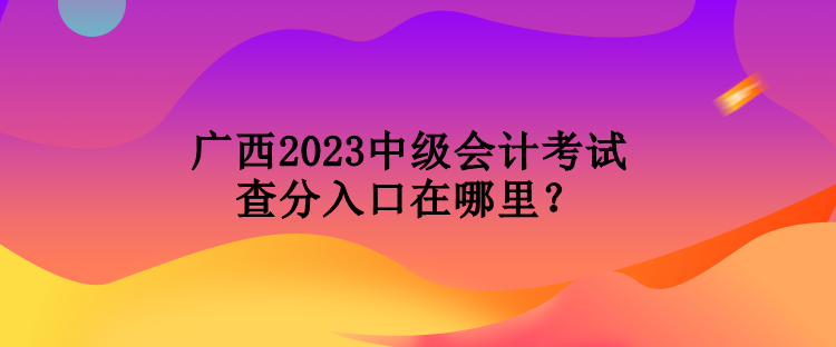 廣西2023中級會計考試查分入口在哪里？