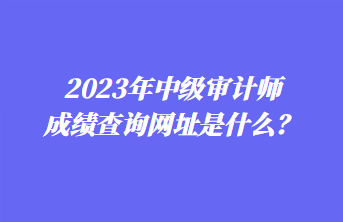 2023年中級(jí)審計(jì)師成績查詢網(wǎng)址是什么？