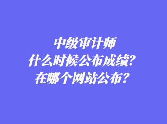 中級(jí)審計(jì)師什么時(shí)候公布成績(jī)？在哪個(gè)網(wǎng)站公布？