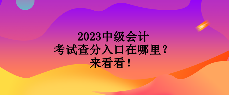 2023中級(jí)會(huì)計(jì)考試查分入口在哪里？來(lái)看看！