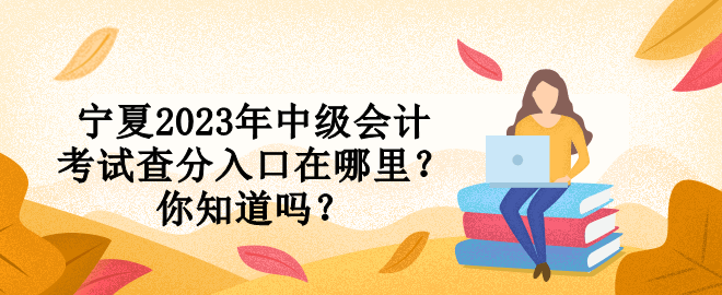 寧夏2023年中級會計考試查分入口在哪里？你知道嗎？