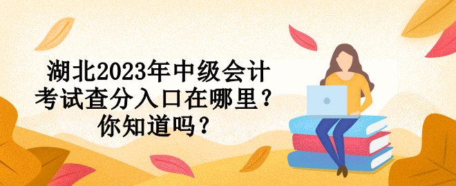 湖北2023年中級會計考試查分入口在哪里？你知道嗎？