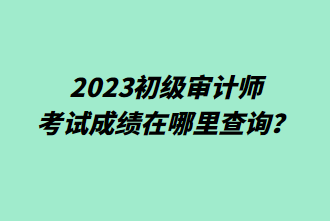 2023初級審計(jì)師考試成績在哪里查詢？