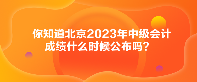 你知道北京2023年中級(jí)會(huì)計(jì)成績(jī)什么時(shí)候公布嗎？