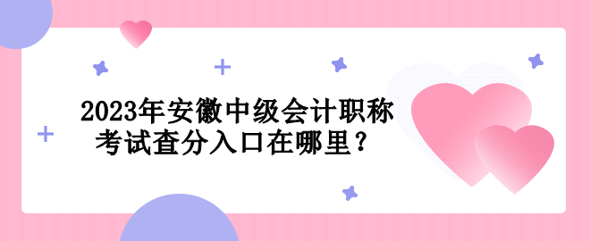 2023年安徽中級(jí)會(huì)計(jì)職稱考試查分入口在哪里？