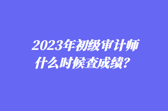 2023年初級審計師什么時候查成績？