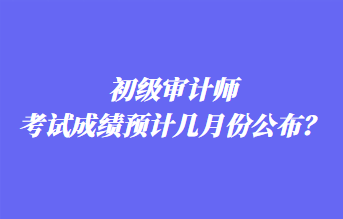 初級審計師考試成績預(yù)計幾月份公布？