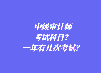 中級審計師考試科目？一年有幾次考試？