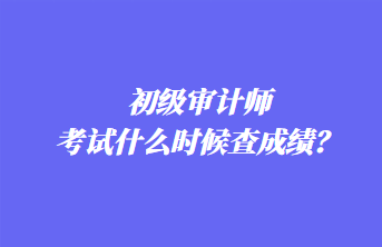 初級審計師考試什么時候查成績？