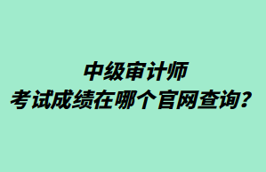 中級審計師考試成績在哪個官網(wǎng)查詢？