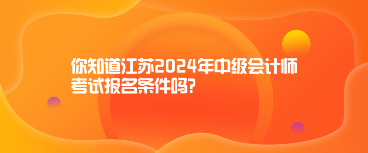 你知道江蘇2024年中級(jí)會(huì)計(jì)師考試報(bào)名條件嗎？