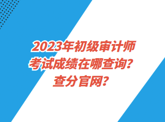 2023年初級(jí)審計(jì)師考試成績(jī)?cè)谀牟樵?？查分官網(wǎng)？