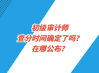 初級(jí)審計(jì)師查分時(shí)間確定了嗎？在哪公布？