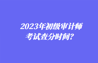 2023年初級(jí)審計(jì)師考試查分時(shí)間？