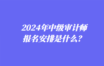 2024年中級(jí)審計(jì)師報(bào)名安排是什么？