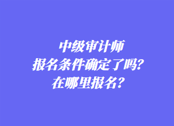 中級審計(jì)師報(bào)名條件確定了嗎？在哪里報(bào)名？