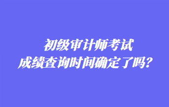 初級審計師考試成績查詢時間確定了嗎？