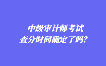 中級審計師考試查分時間確定了嗎？