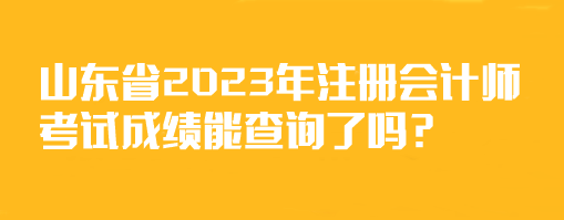 山東省2023年注冊會計師考試成績能查詢了嗎？