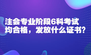 注會專業(yè)階段6科考試均合格，發(fā)放什么證書？