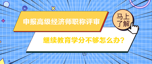 申報(bào)高級(jí)經(jīng)濟(jì)師職稱評(píng)審 繼續(xù)教育學(xué)分不夠怎么辦？