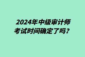 2024年中級審計師考試時間確定了嗎？