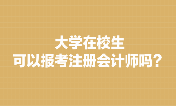 大學(xué)在校生可以報考注冊會計師嗎？